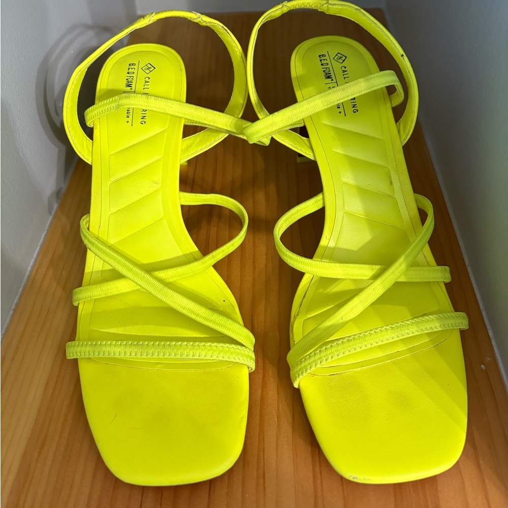 Call It Spring Neon Yellow Strappy Sandals